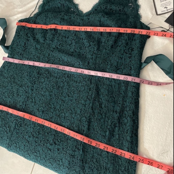 NWT Adrianna Papell [ Plus Size 20W ] Ribbon-Belt Lace Gown‎ in Forest Green - Picture 12 of 12